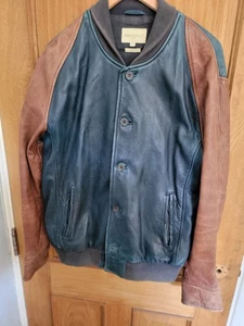 Levis "Made & Crafted" Leather Bomber Varsity Jacket Made in Italy - size M - Picture 1 of 18