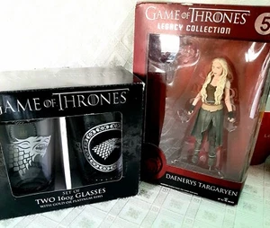 NEU Game Of Thrones zwei 16oz Gläser mit Platinrand plus Daenerys & Dragon - Bild 1 von 8