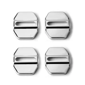 4Pcs Stainless Steel Car Door Lock Buckle Protector Covers Decor Car Accessories - Picture 1 of 4
