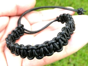 Armband goldfarben echt Leder verstellbar Knoten Schiebearmband Bracelet - Bild 1 von 3