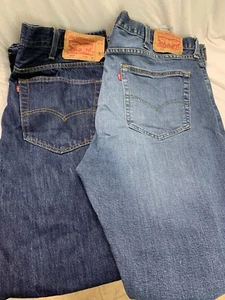 Lot of 2 Levi's 501 Button Fly Jeans Blue Men's Size 40x32 and 40x34 - Picture 1 of 12