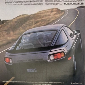 1984 Porsche 928S PRINT AD Black Sports Car Audi Road No 26 Vtg 80s Auto Art - Picture 1 of 3