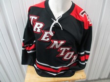 VINTAGE SP Trenton Titans SMALL SEWN JERSEY SIGNED ECHL NEW JERSEY DEVILS BLACK