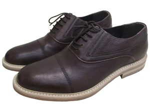 Oxford Collection Joseph Abboud Para hombre Cuero Marrón Puntera de Gorra Zapatos de Vestir 9,5 M - Imagen 1 de 9