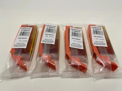 Tinta de impresora C250XL Y amarilla para Canon Pixma lote de 4 exp: 05/2022 esquina de inyección de tinta Foto 1 de 4