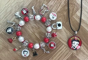 Betty Boop charm Bracelet And Necklace - Picture 1 of 2