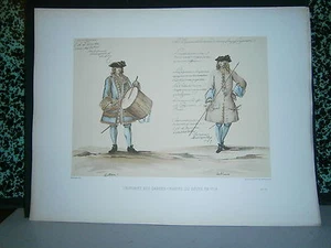 Gravure 19° Le Havre Uniforme des gardes- marine du Hâvre en 1718 - Picture 1 of 1