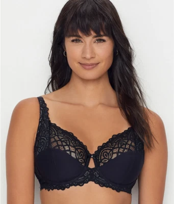 Charnos BLACK/PLATINUM Rhapsody Underwired Full Cup Bra, US 32K, UK 32H - Image 1 of 4