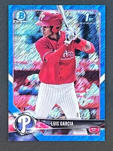 LUIS GARCIA 2018 Bowman 1st Bowman Chrome #BCP75 Blue Shimmer /150 Phillies - Picture 1 of 2