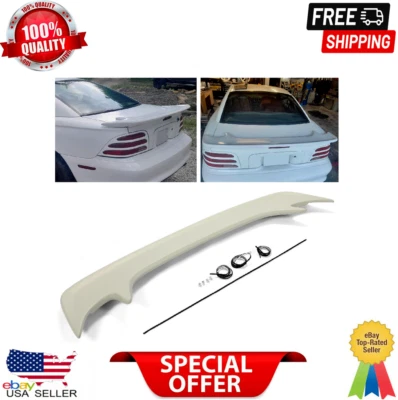 FOR FORD MUSTANG COUPE UN-PAINTED-PRIMER "Saleen-Style" Rear Spoiler 1994-1998 - Image 1 of 4
