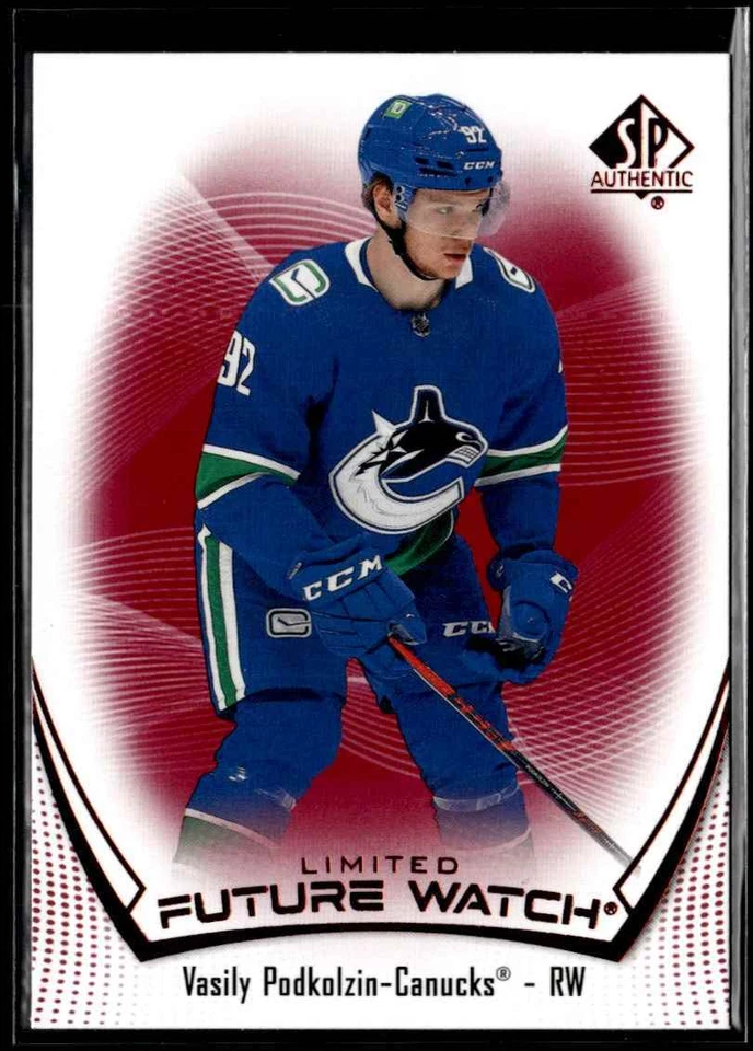 2021-22 Sp Authentic limited red Future watch Vasily Podkolzin Rookie #122 H4R2J - Image 1 of 2