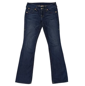 True Religion Jeans Womens 28 Blue Becky Bootcut Low Rise Y2K Flap Pockets USA - Picture 1 of 13