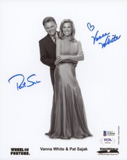 Pat Sajak Vanna White Signed Wheel of Fortune 8x10 Photo PSA Beckett