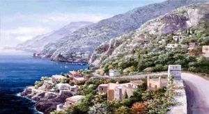 Ceramic Backsplash Tile Mural Water View Kitchen/Bathroom/Shower - Positano - Picture 1 of 11