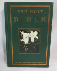Holy Bible NRSV Apocryphal Deuterocanonical c.1989 Green Hardcover - Foto 1 di 7