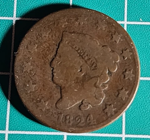 United States coronet head 1824 large cent. Our T5471 Cover