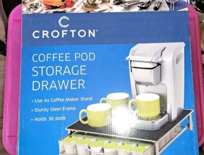 Cajón de almacenamiento debajo de la cafetera, almacenamiento de cápsulas de café, tiene capacidad para 36 cápsulas gris/negro  Foto 1 de 4