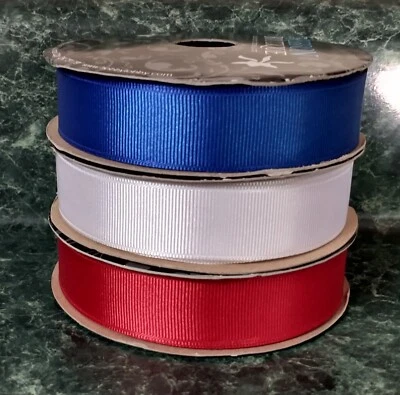 3 Spools Red, White & Blue Grosgrain Ribbon 7/8" X 7 Yds By The Ribbon Boutique  - Image 1 of 3