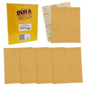 Premium 9" x 11" Gold Sandpaper Sheets, 40 Grit (Box of 6) - Wood Furniture W...