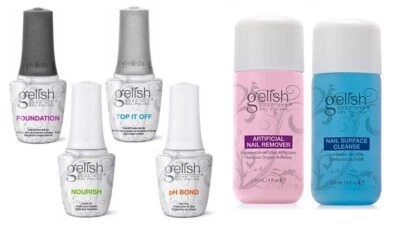 Gelish Nail Gel Starter & Finishing pH-BOND/Foundation/TOP/NOURISH/Cleanser