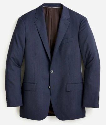 Jaqueta nova com etiquetas $450 J Crew Ludlow Slim Fit azul marinho terno em lã penteada elástica - Imagem 1 de 4