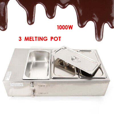 4 Kg*3-Pot Electric Chocolate Melter 100 W Chocolate Tempering Machines 30-80 ℃ • 178£