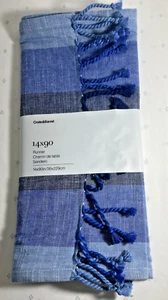Crate & Barrel Table Runner Shades of BLUE 14"x90" NEW Summer Beach 100% COTTON - Picture 1 of 4