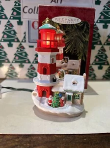 Lighthouse Greetings 1 Magic Light Christmas Hallmark Keepsake Ornament NIB.. - Picture 1 of 15