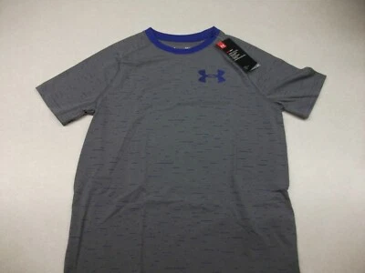 NWT Under Armour Boy’s Short Sleeve Graphic RINGER T YLG Youth LARGE BLUE / GRAY - Image 1 of 4