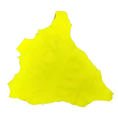 Cuero canguro real grano completo amarillo vivo piel cromo curtido Foto 1 de 4