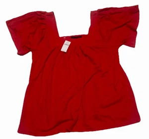 NUEVO CON ETIQUETAS BANANA REPUBLIC Mezcla de Lino Cuello Cuadrado Manga Acampanada Top Talla S - Imagen 1 de 2