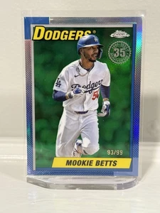Mookie Betts 2025 Topps Chrome 35th Anniversary Green Refractor /99 #90CB-8 - Picture 1 of 8
