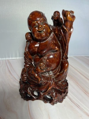 Vintage Buddha Resin Figure Statue Tagged Tsingto 1947 China - Image 1 of 4