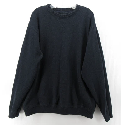 Suéter Eddie Bauer Hombres XXL Azul Pullover Y2K Clásico Grueso Acanalado Cuello Redondo Foto 1 de 4