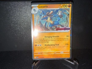Pokemon TCG Lucario 114 Scarlet & Violet Stamped Cosmos Holo Promo Card NM+ - Picture 1 of 2