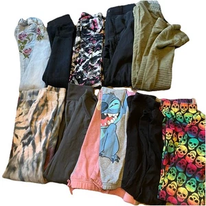 Teen Girls M/L/XL 10-12 Jeans Pants LotOf10 ACTIVEWEAR Leggings Casual Travel - Picture 1 of 7