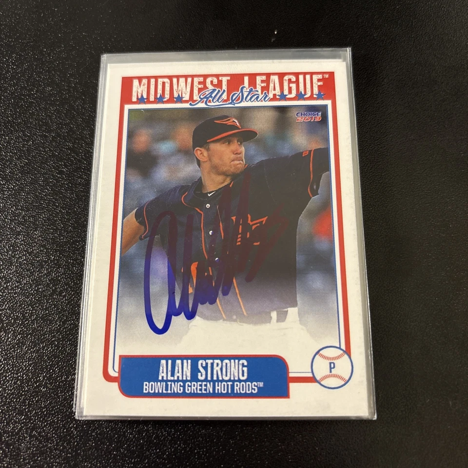 Alan Strong autographed signed 2019 Midwest League All Star card Bowling Green - Image 1 of 1
