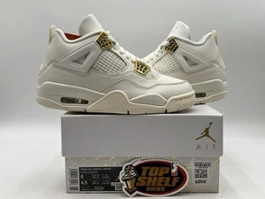 DS Nuevo Nike Air Jordan Retro 4 Metálico Dorado 2024 Talla 6/4.5 Auténtico Mujer Original - Imagen 1 de 9