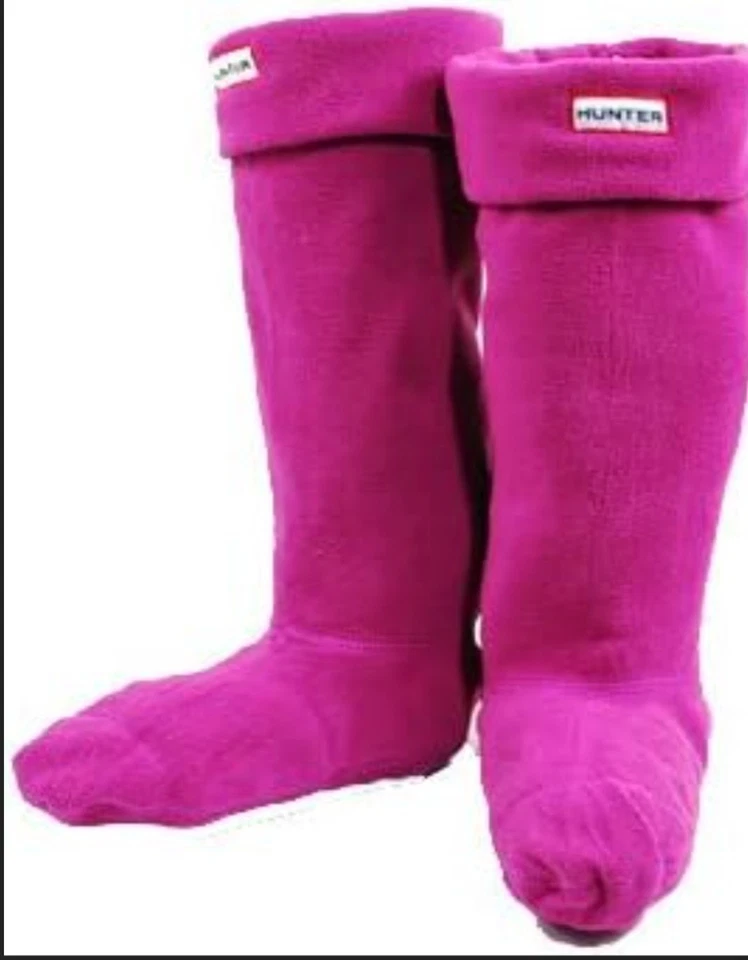 Meias Hunter Fleece Welly neon violeta tamanho grande. Novo na caixa! - Imagem 1 de 4