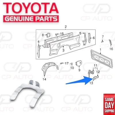 95-04 TOYOTA TACOMA GAS COMBUSTIBLE PUERTA CUBIERTA LLAVE CERRADURA RETENEDOR SOPORTE CLIP FABRICANTE DE EQUIPOS ORIGINALES NUEVO Foto 1 de 4