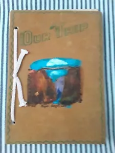 VTG ROYAL GORGE COLORADO BRIDGE HAND PAINTED SUEDE LEATHER PHOTO ALBUM SCRAPBOOK - Imagen 1 de 5