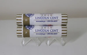 2010 P&D US Lincoln Shield Cent Mint Wrapped Rolls - Bild 1 von 2