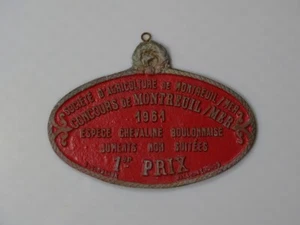 Vintage Französisches Landwirtschaftspferd Pokal Plakette, Frankreich um 1961 - Bild 1 von 3