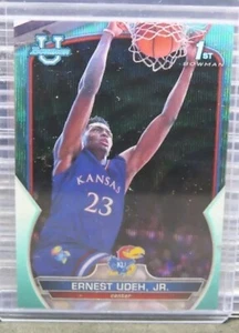2022-23 Bowman University Chrome Ernest Udeh Jr Aqua Wave Refractor RC #'d /299 - Picture 1 of 2
