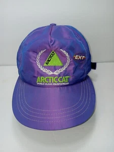 Vintage Arctic Cat Hat&Pin Snapback Mens Snow Mobile Chameleon 80s USA Made - Picture 1 of 6