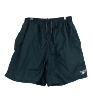 Pantalones Cortos Deportivos de Gimnasio Reebok De Colección de Nailon Verde Oscuro/Negro - Grandes para Hombre Foto 1 de 4