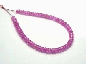 4" Strand PINK SAPPHIRE 2.5mm Micro-Faceted Rondelle Beads Natural 8 cttw - Imagen 1 de 2