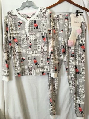 Nuevo Secret Treasures Mujer Acogedor Perro Top Jogger Con Calcetines Conjunto de Pijama Copo de Nieve Foto 1 de 3