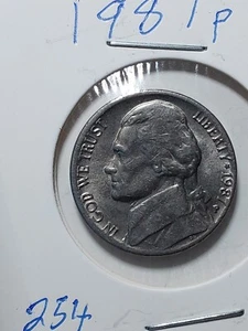 1987-P Jefferson Nickel-Fehlerfelge Siehe Schritte von Monticello - Bild 1 von 2