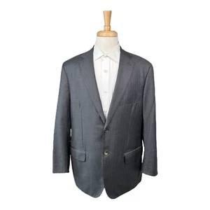 Isaia Napoli Gray Blue Striped Scimmeria Super 150s Wool Suit 42R 36X28 - Picture 1 of 10